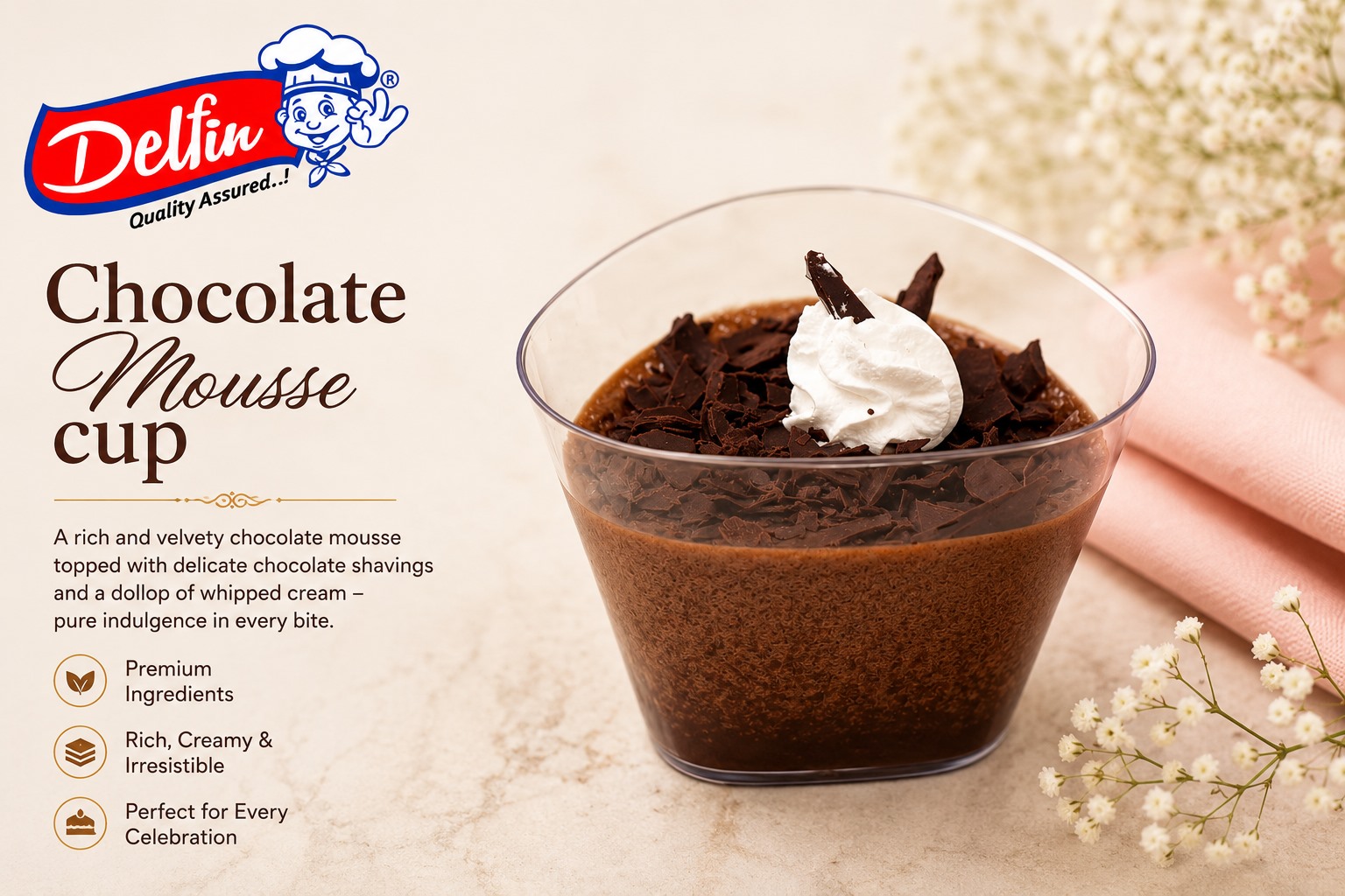 Chocolate muffin cup dessert