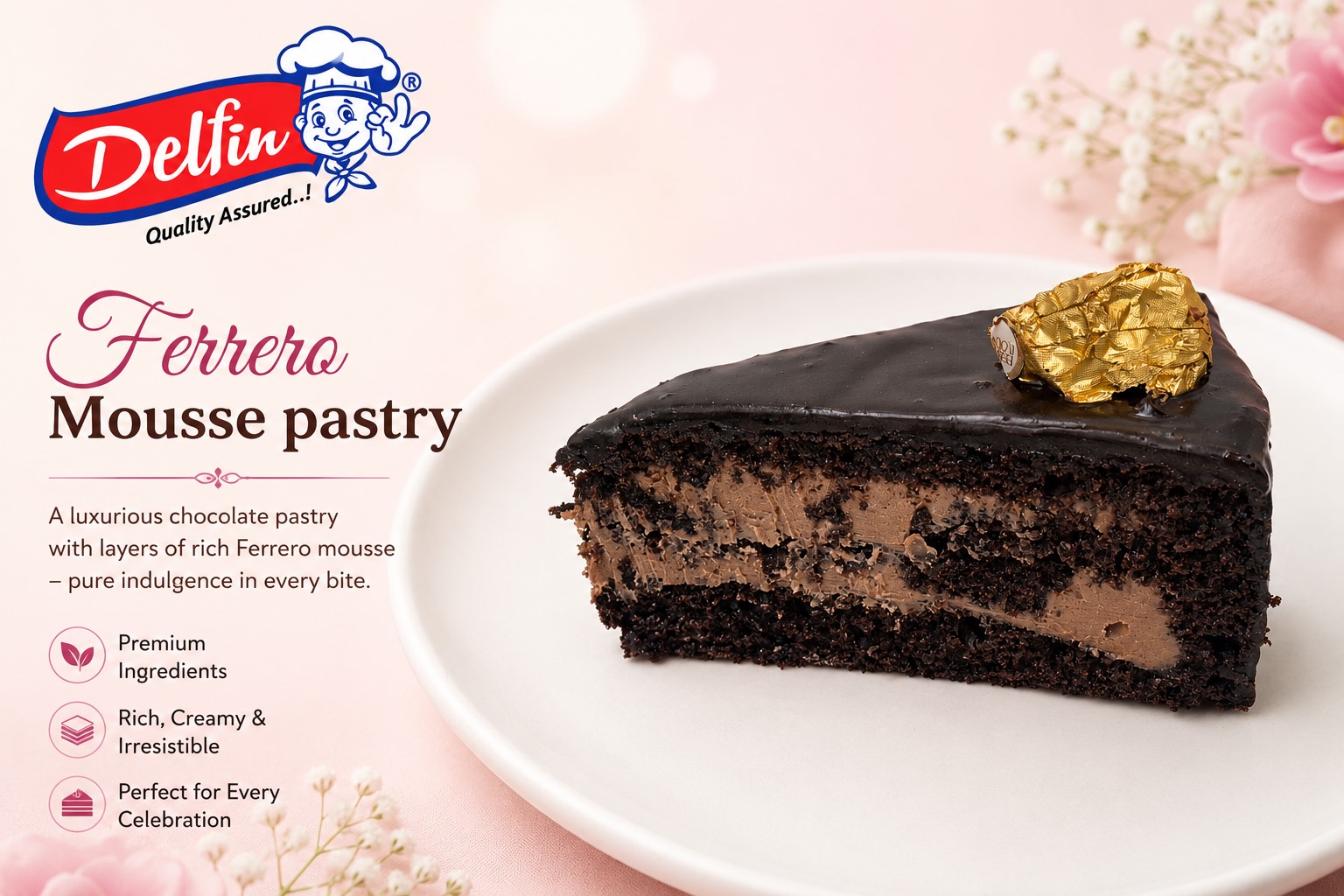 Blueberry pastry slice